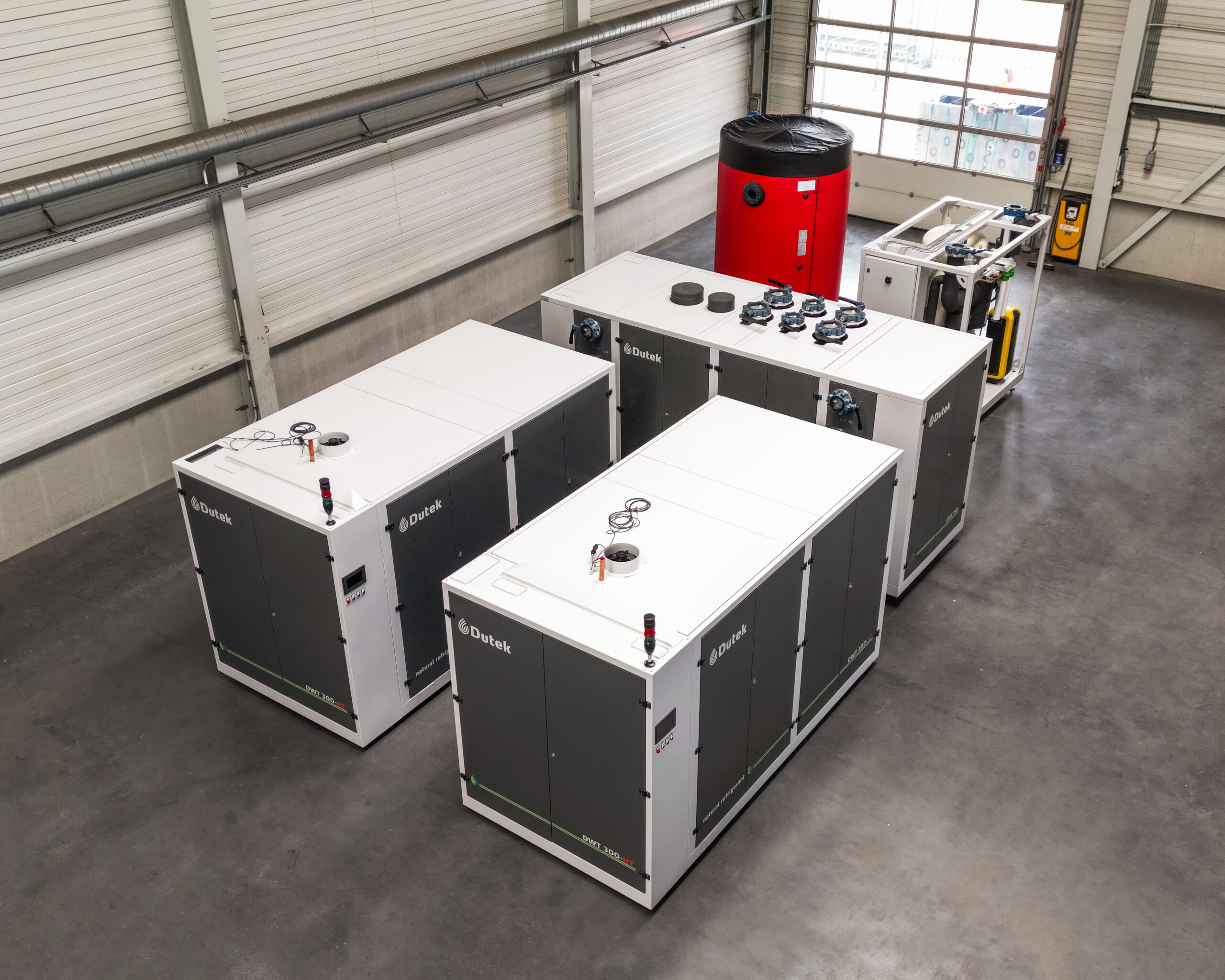 Een modulaire warmtepompcentrale met warmtepompen van Dutek. Foto: Dutek