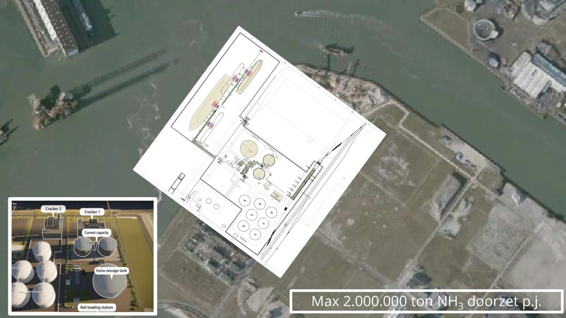 Ook de aanleg van een nieuwe steiger en een spoorverlaadstation vallen onder de vergunning, die onlangs ter inzage lag. Foto: Oostkracht10. 