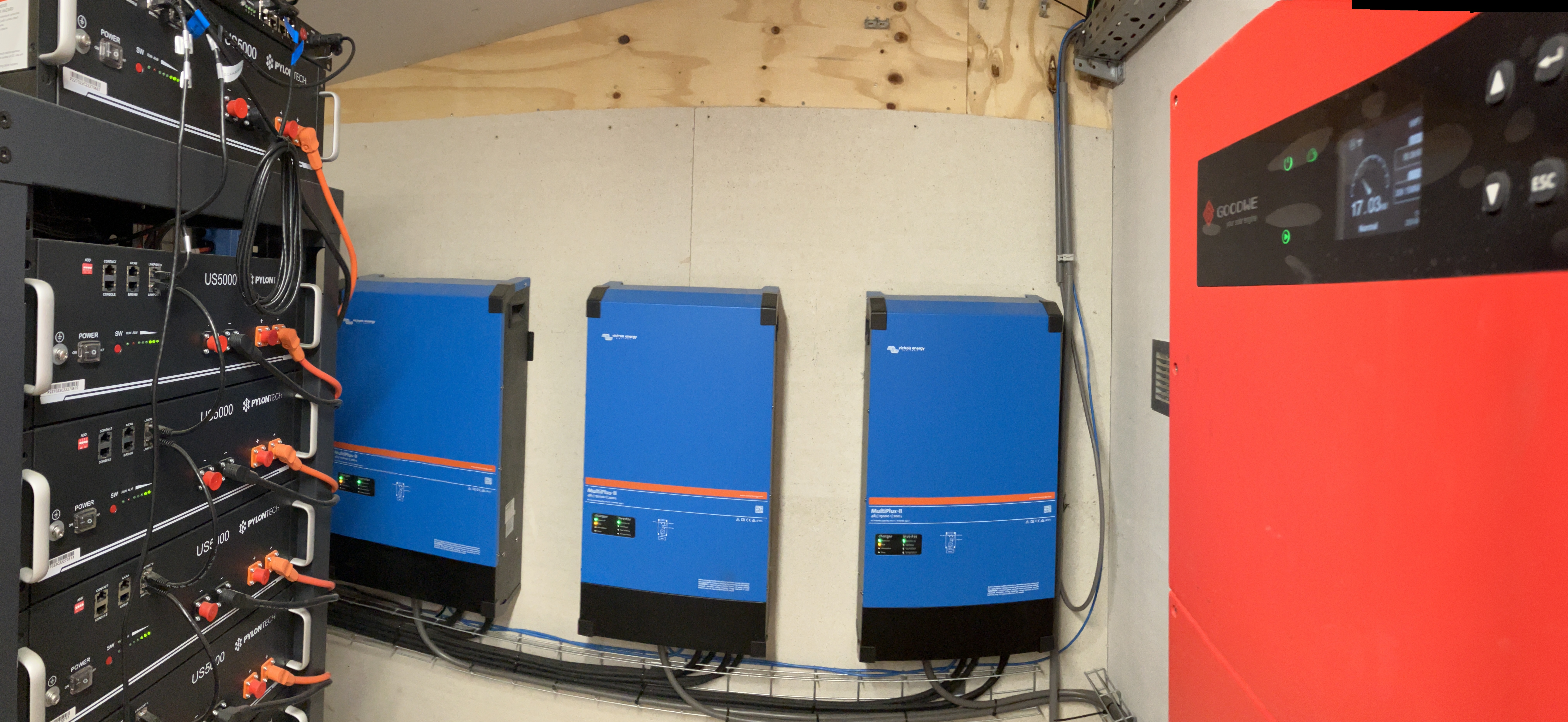 Omvormers van Victron en GoodWe. Foto: Tijdo van der Zee.