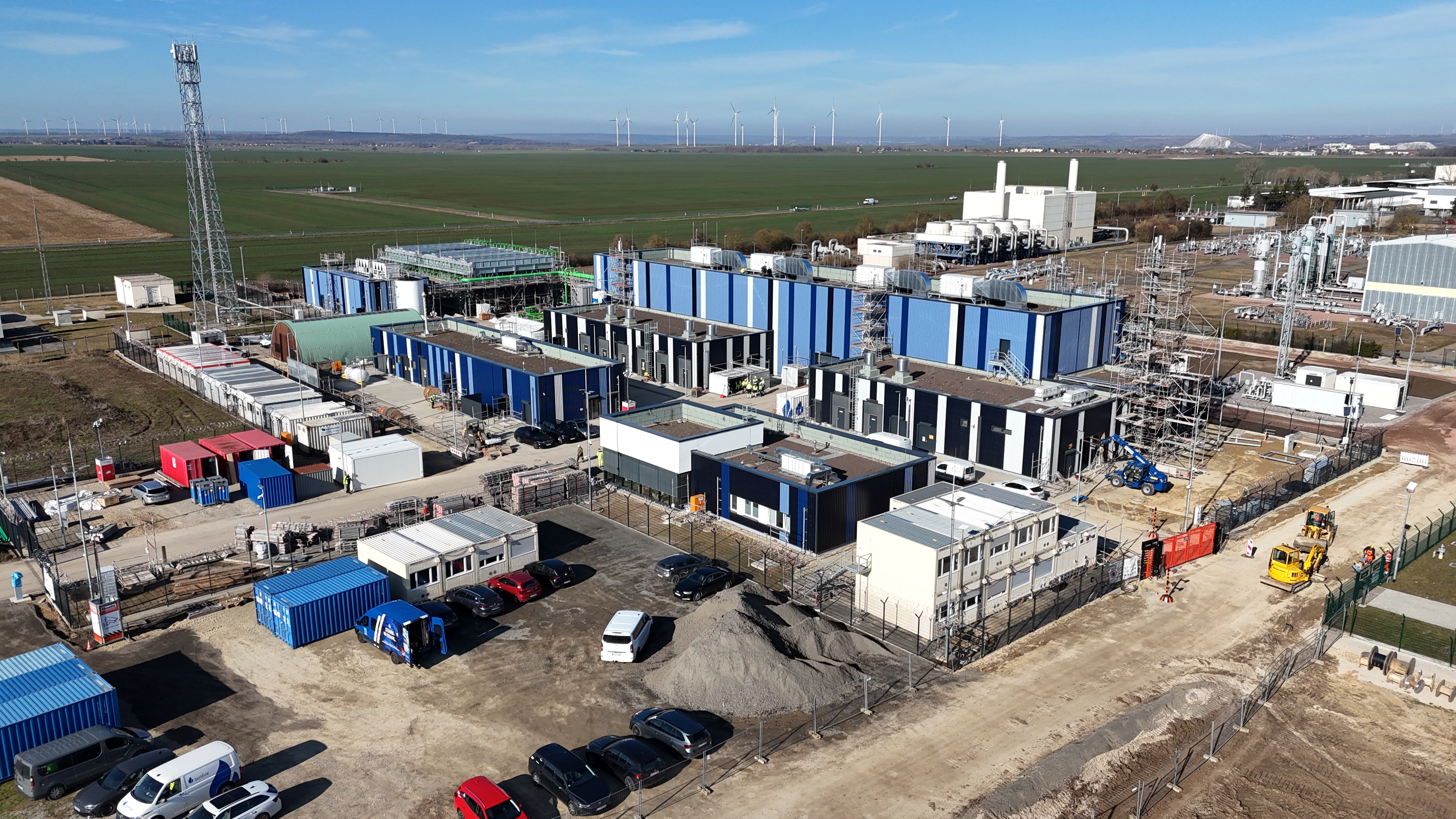 Waterstofproject Energiepark Bad Lauchstädt in aanbouw.